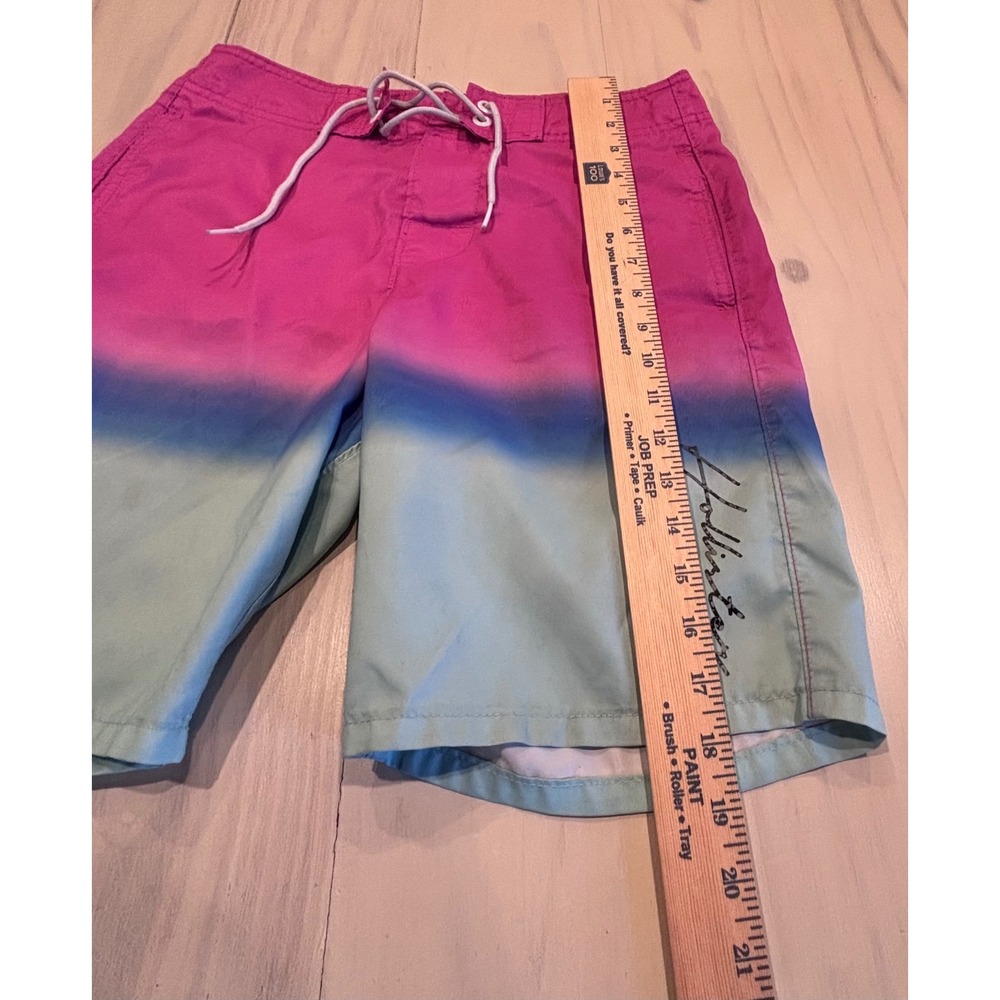 Hollister Mens Ombre Board Shorts Pink Blue Swim Trunks SZ 26 Mesh Lined Surfer - Picture 3 of 8